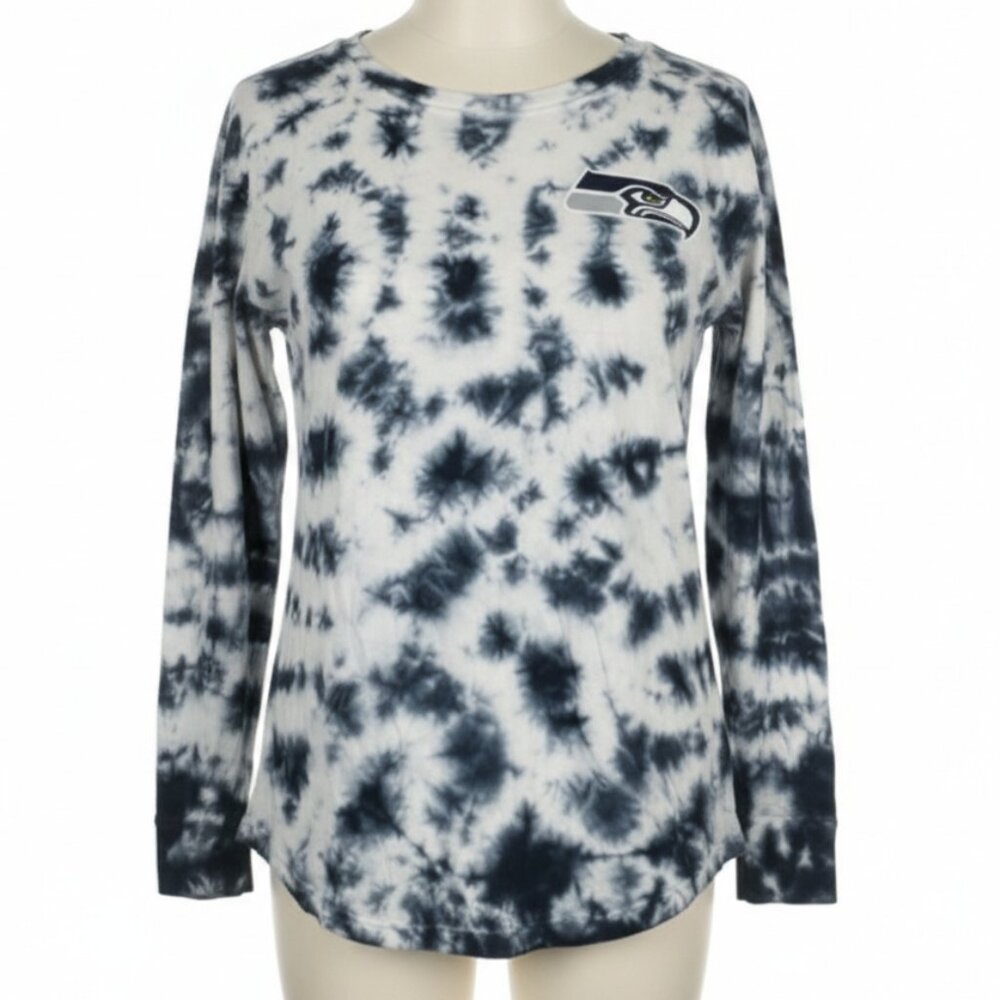 Seattle Seahawks Tie Dye Long Sleeve Shirt NFL Team Apparel Womens Fan Gear